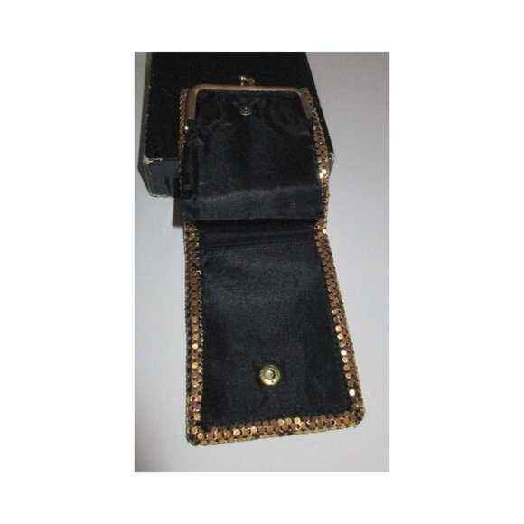 Vintage 40s Bond Street Ltd Gold Mesh Wallet Coin Purse New wBox Germany US Zone - Picture 4 of 10